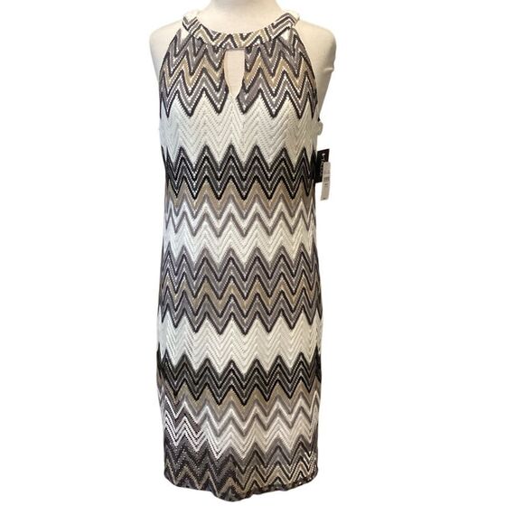NWT Tacera Chevron Lined Dress Size Large - Picture 7 of 10